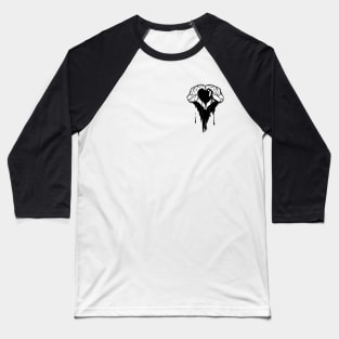 Heart Hands With Dripping Black Ink (Over Heart) Baseball T-Shirt